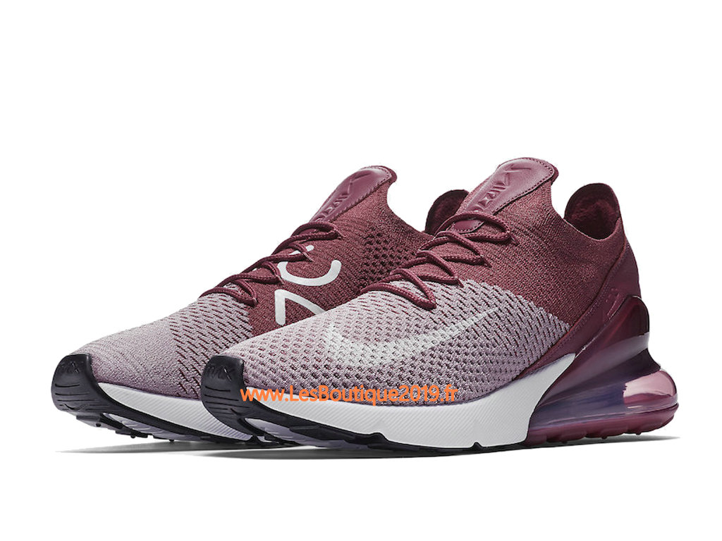 ... Nike Air Max 270 Flyknit Rose Gris Chaussure de Running Pas Cher Pour Homme AO1023- ...